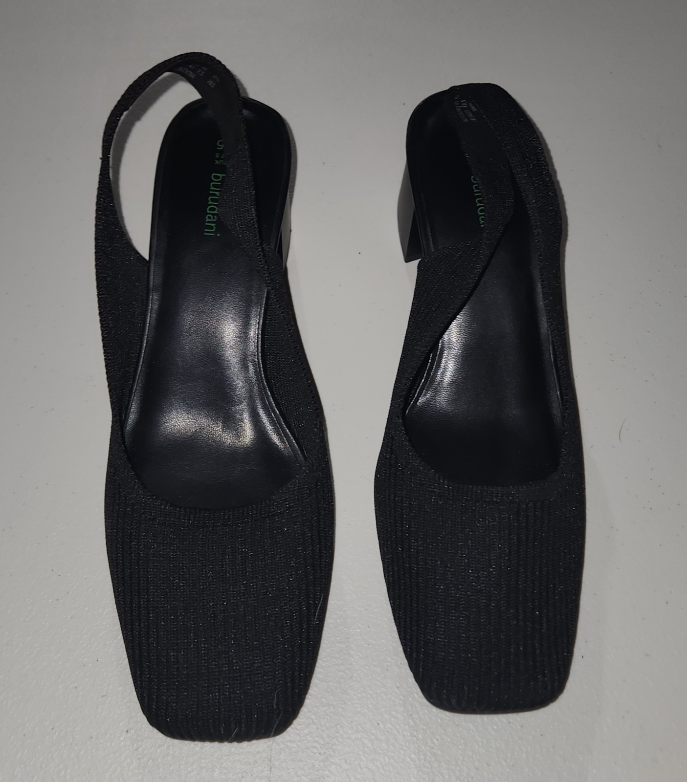 Burudani Stretch Knit Slingback Heels in Black Size 9.5