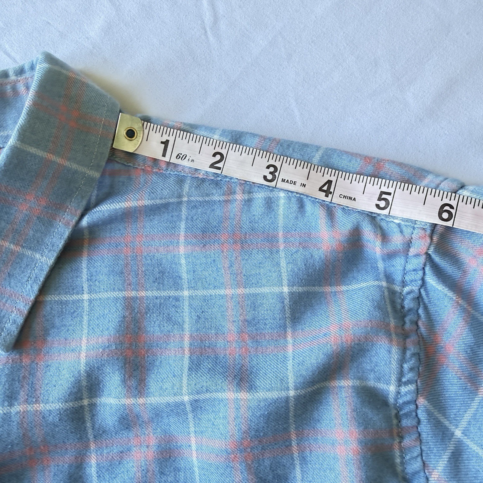 Faherty Brand Plaid Button Down Shirt Blue Pink Men’s Large Cotton