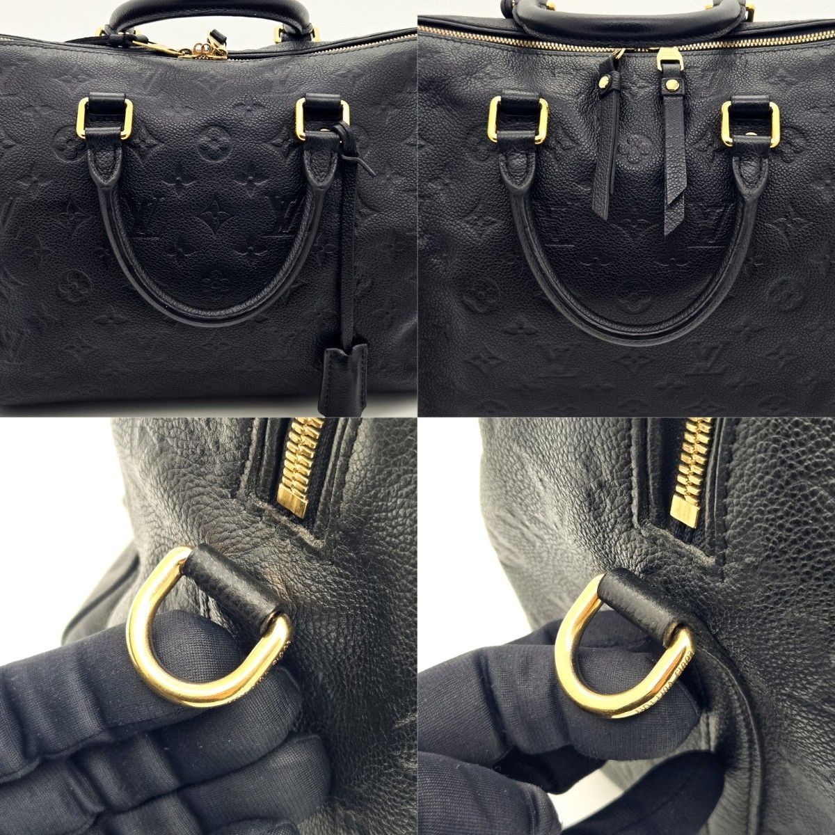 LOUIS VUITTON Bag: Empreinte Speedy Bandouliere 30 Black W30H21D17cm w/strap;