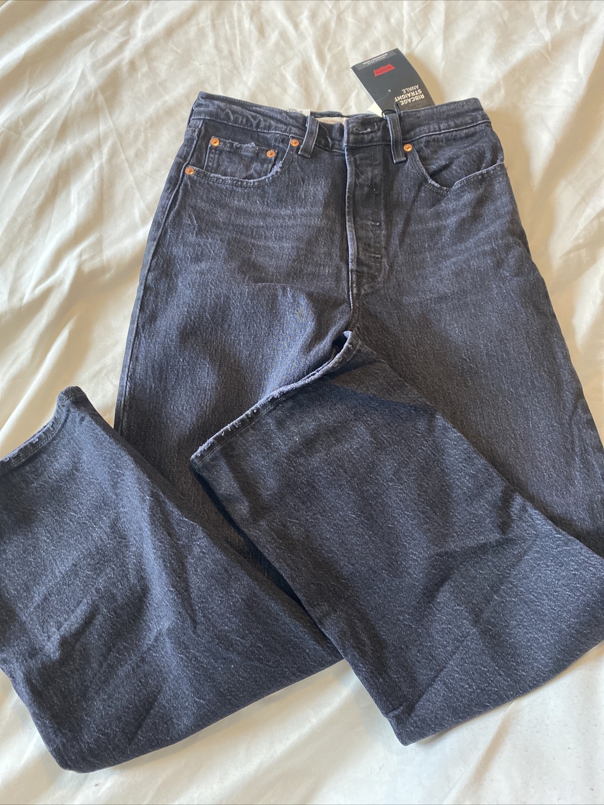 Levi’s women’s black jeans high rise straight leg size 27X27 $98
