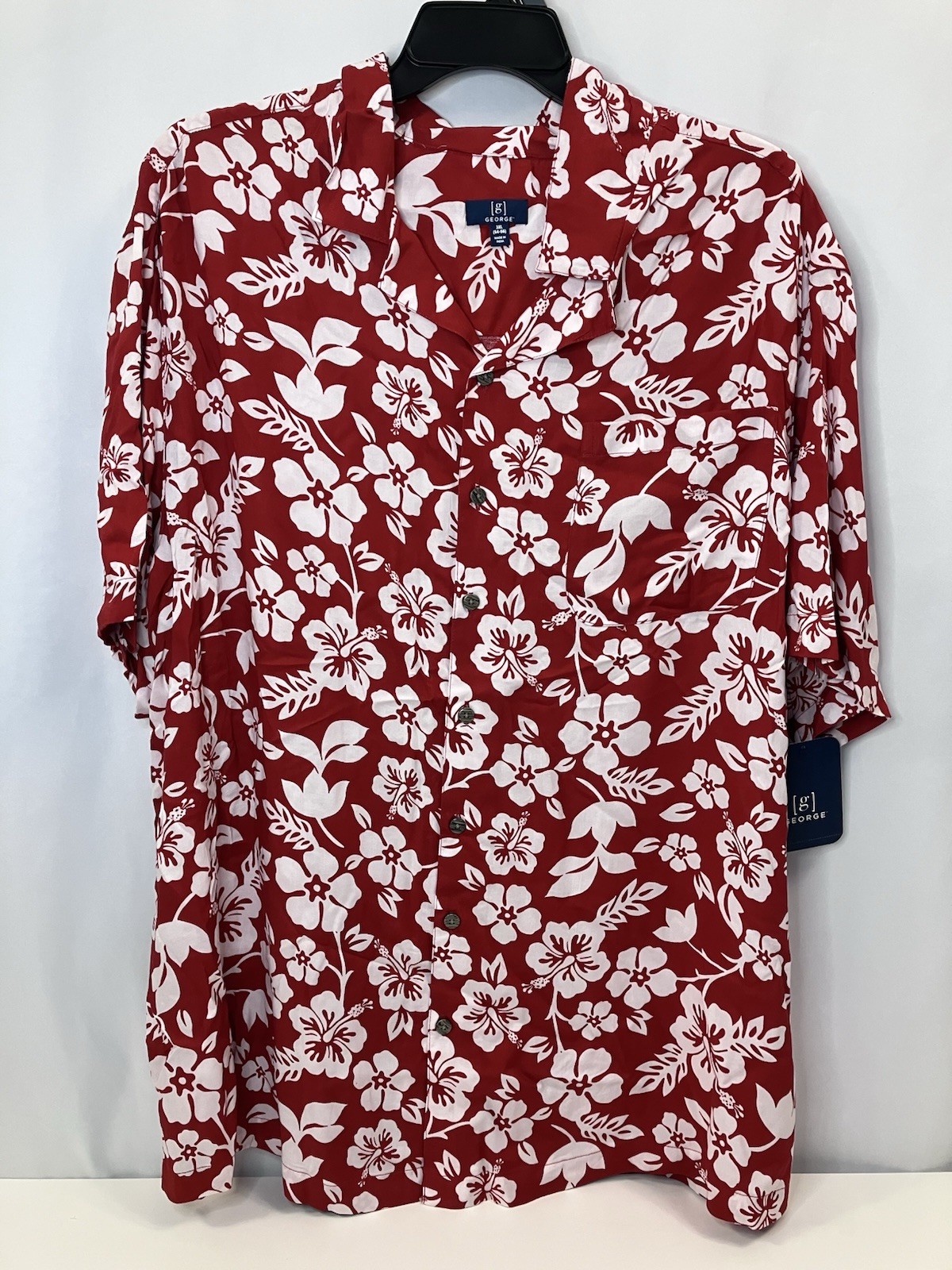 George Men’s 3XL Hawaiian Button Up Short Sleeve Shirt New with tags