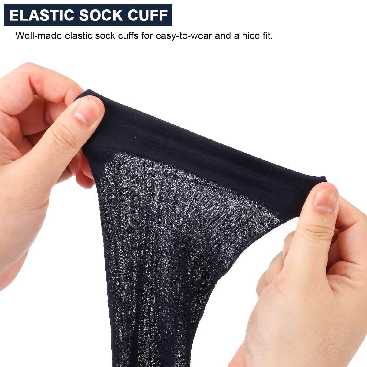 1~4 Pairs Men Ultra Thin Breathable Dress Socks Silk Sheer Soft Business Socks