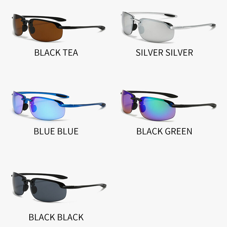 Men Oval Classic Sunglasses Retro Half Frame Outdoor Driving Riding Glasses New