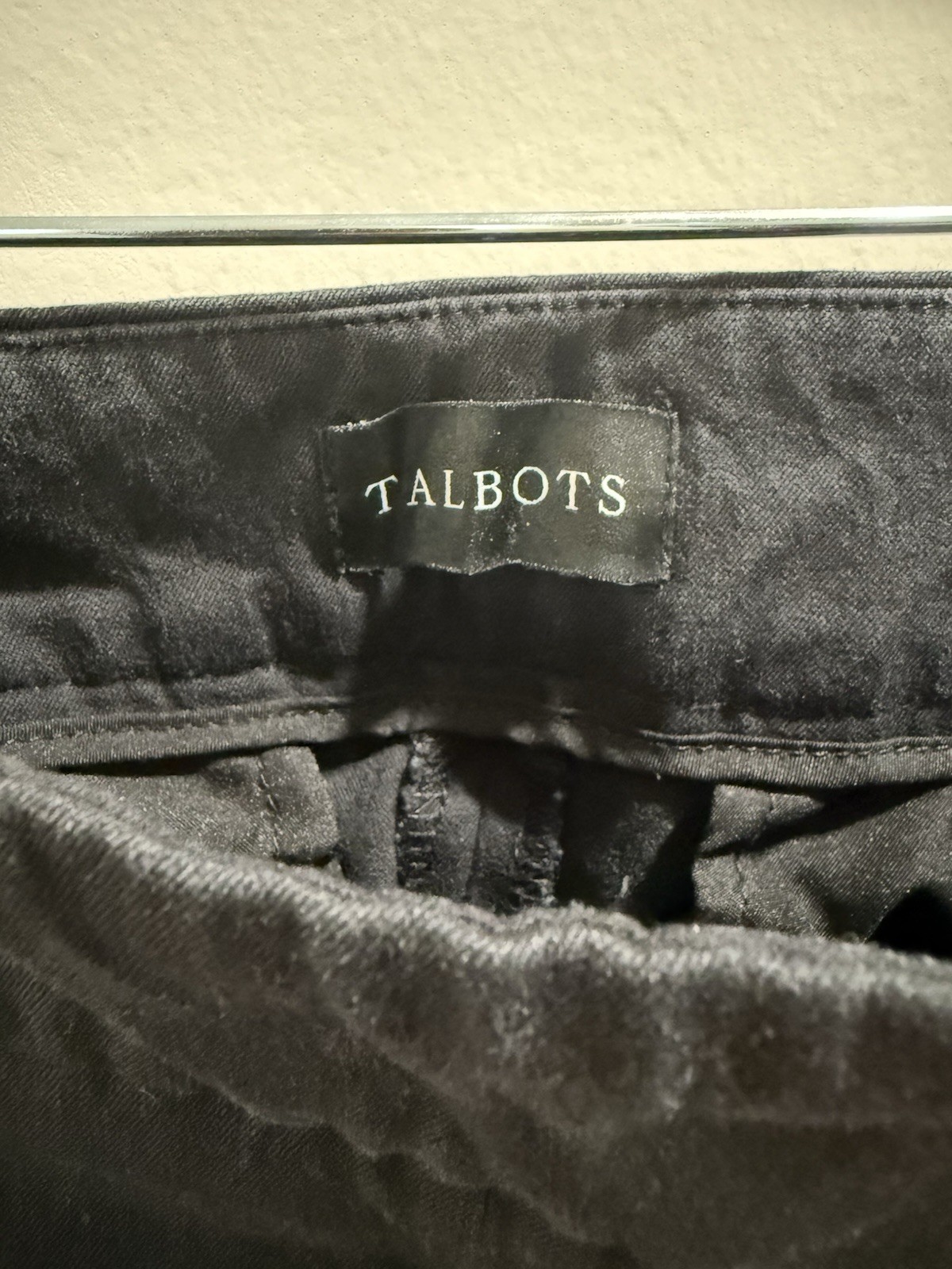 Talbots Women’s Pants Black Solid Cotton/Rayon/Spandex Stretch Flat Front Zip