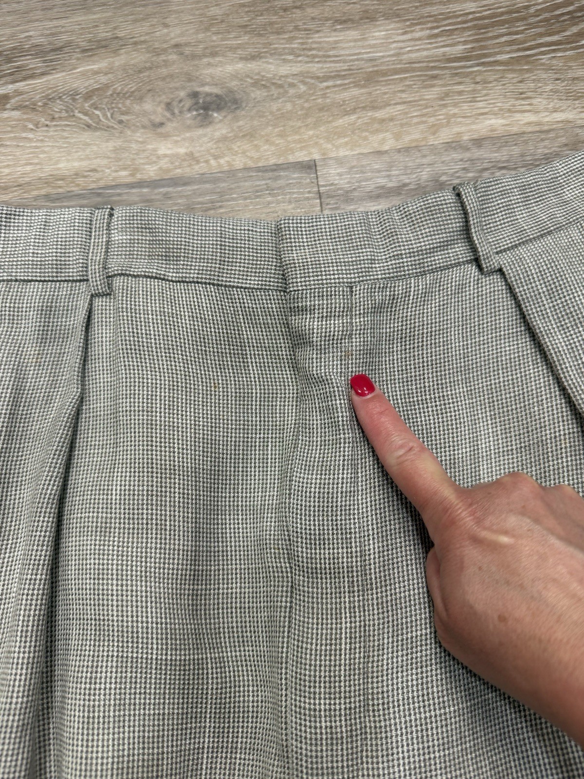 VTG Polo Ralph Lauren Pants Men 32×31*Gray Check Pleated Cuff Made in Italy READ