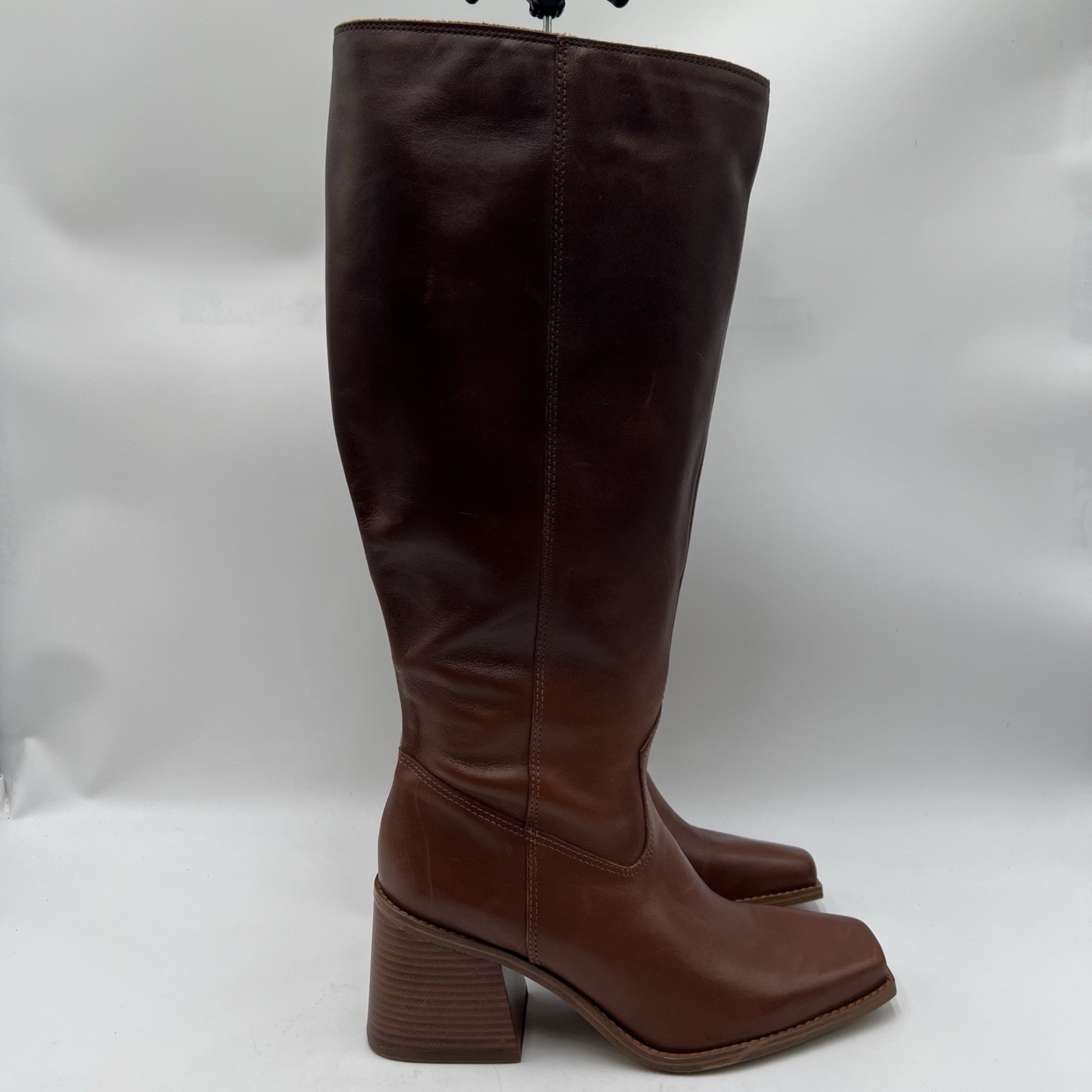 Vince Camuto Sangeti Stacked Heel Knee High Boot Fashion, Dark Mahogany, 8.5W XC