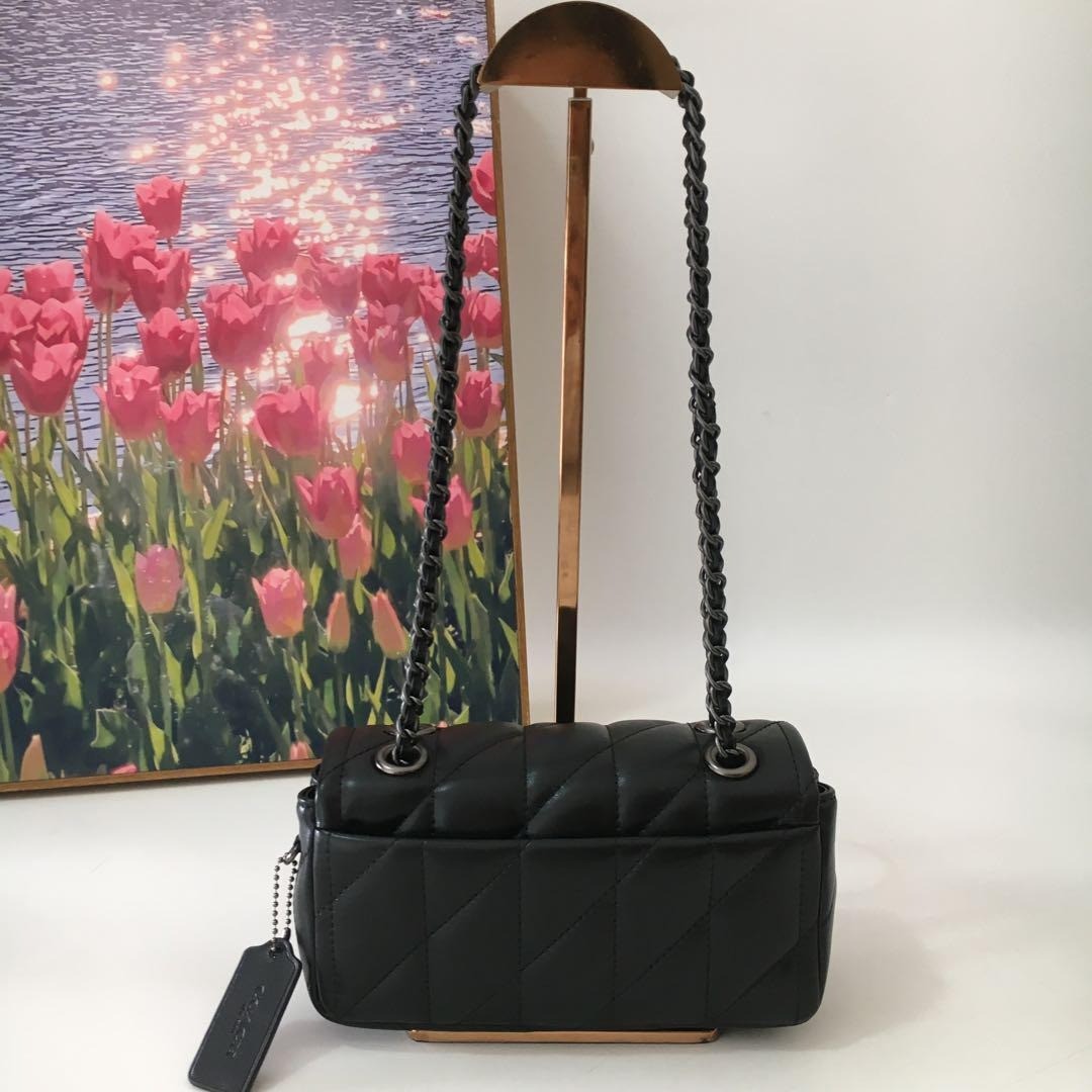COACH Tabby CP149 Shoulder Bag 20 Quilted Black Silver NEW