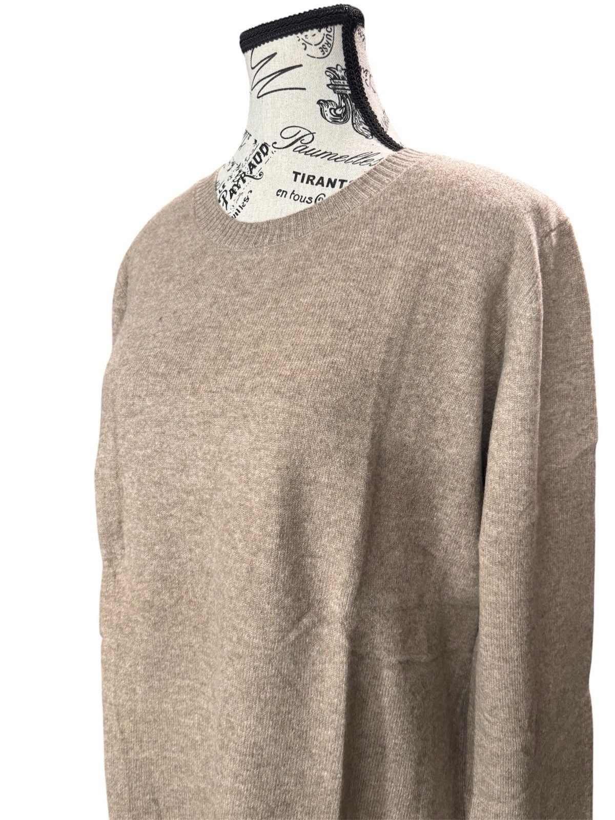Liny Xin Mocha Superfine Merino Wool Sweater, Super Soft Size L, Pullover