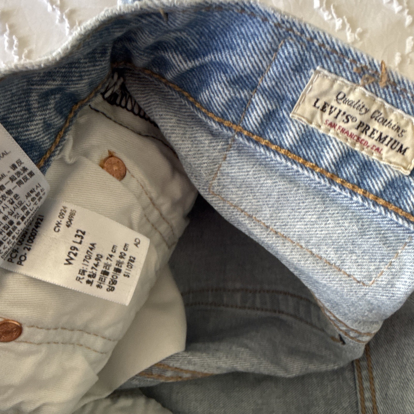 Levi’s Premium Men’s Straight Fit Light Wash Denim Jeans Button Fly 5-Pocket