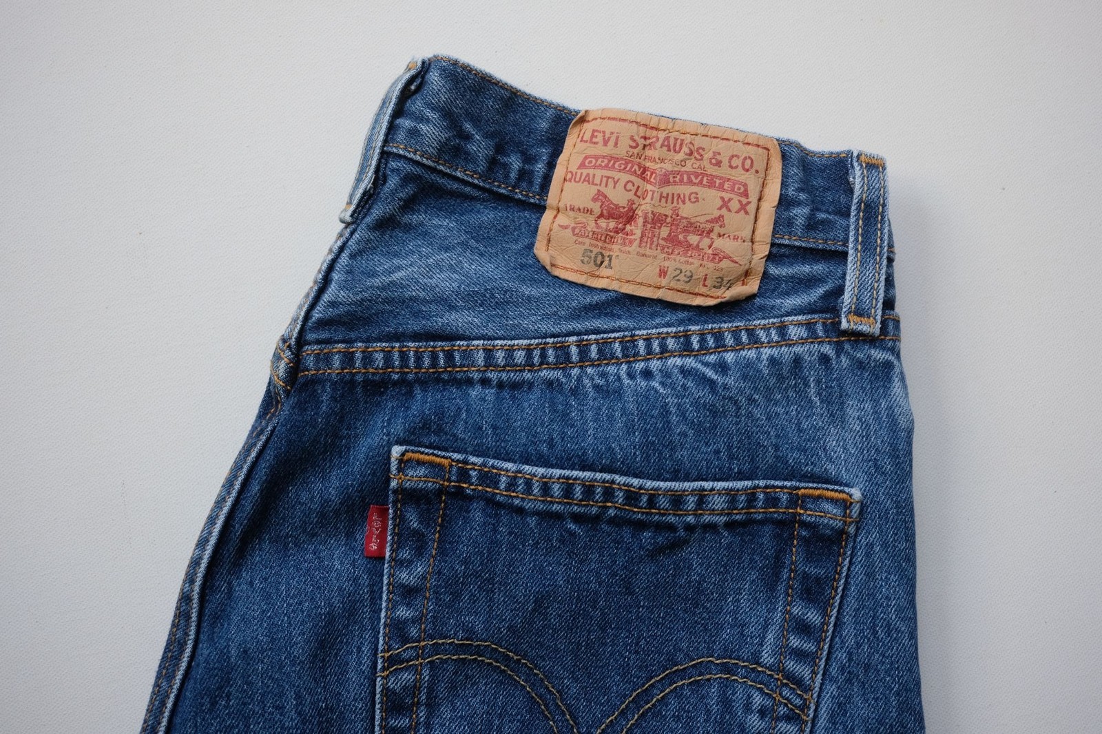 LEVI’S 501 VTG 00s Y2K RETRO BUTTON FLY BLUE JEANS 100% COTTON 2007 SZ 29 X 34