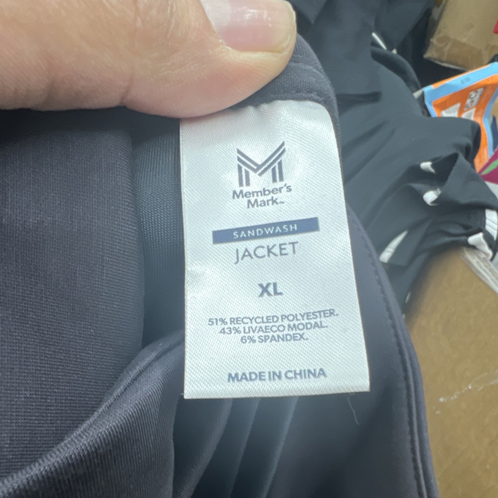 Member’s Mark Sandwash Jacket Black XL Relaxed Fit Drawcord Waist Pockets Mock …
