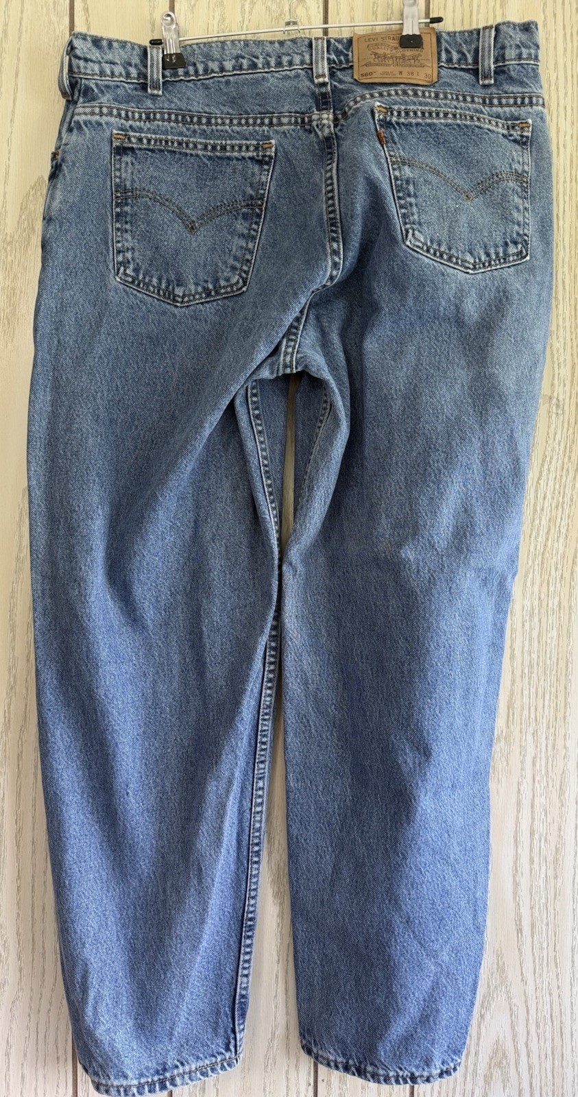 VTG 90s Levis 560 Jeans Men 36×29.5 Loose Tapered Orange Tab Made in USA 05-97