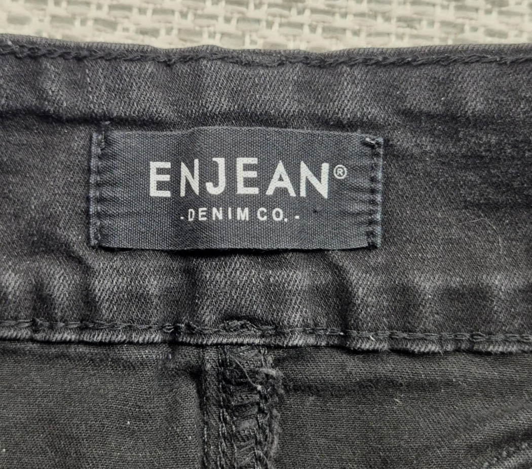 ENJEAN Jeans Juniors 7 Gray Charcoal Wash Skinny High Rise Stretch Denim