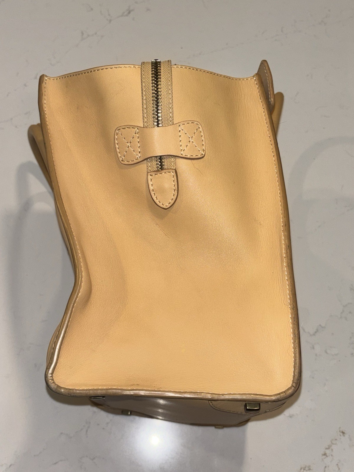 Celine Luggage Phantom Tote Handbag Beige Leather Micro Shopper 12x11x10