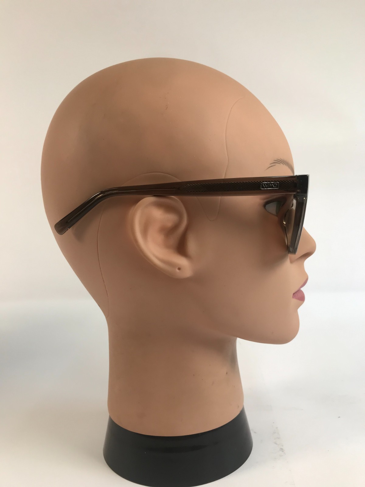 WMP Maverick Square Crystal Brown Sunglasses W 52-21-142 Amber Lens