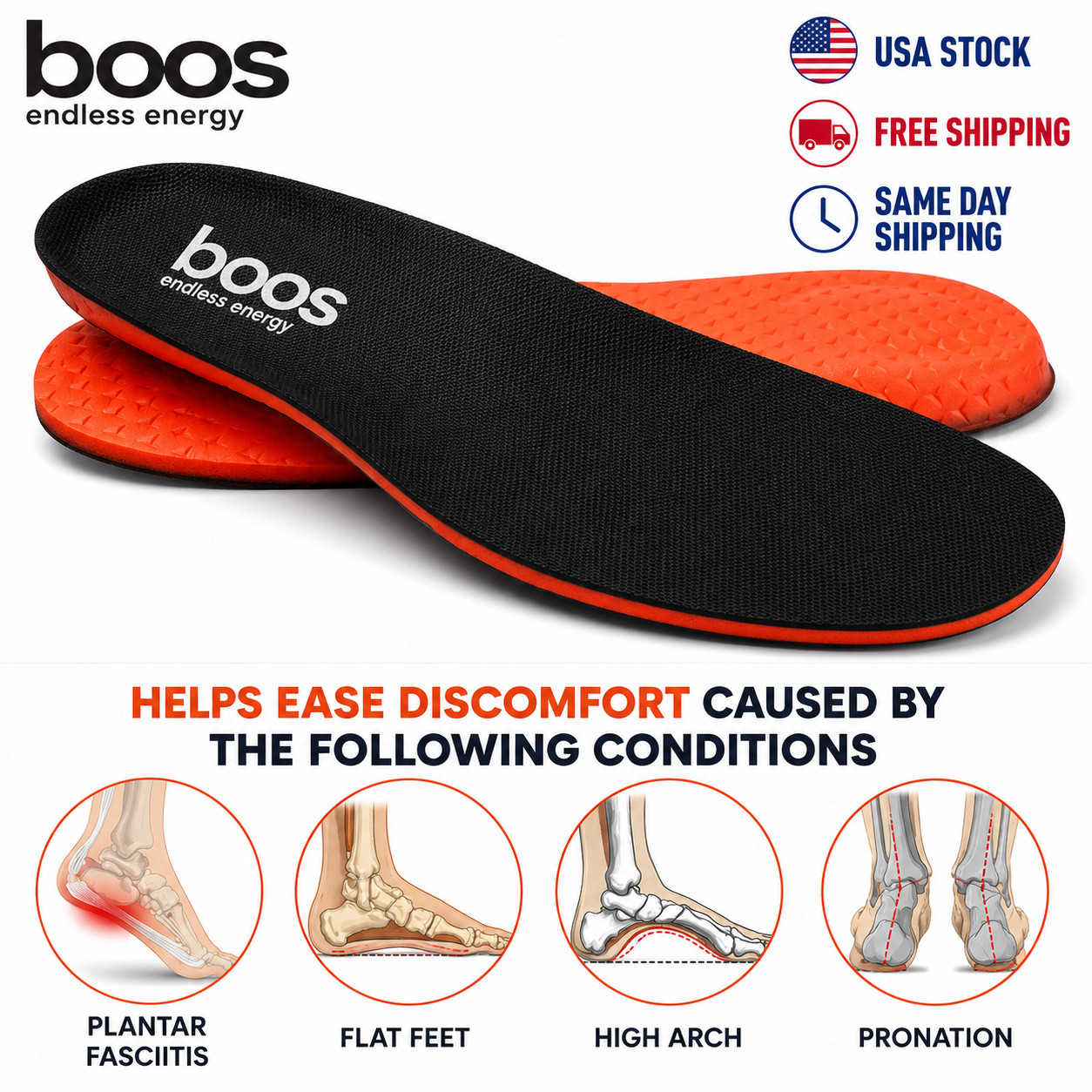 Arch Support Insoles for Men Gel Sport Shoe Inserts for Sneakers Work Boots