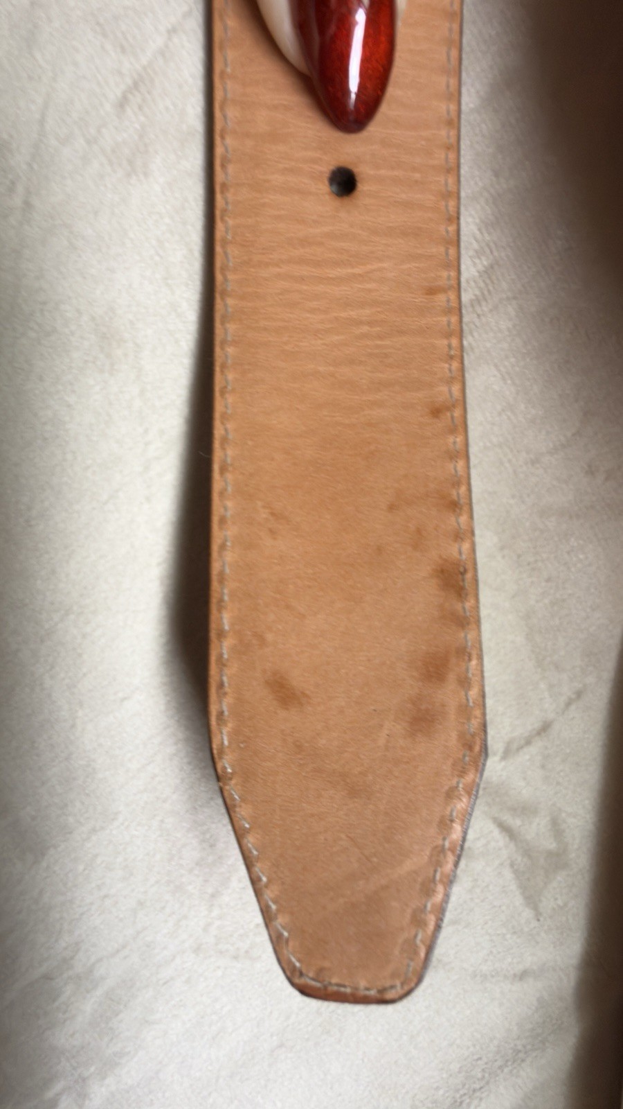 Martin Dingman Alligator Grain Calf Leather Belt 36 Brown USA Brass Buckle