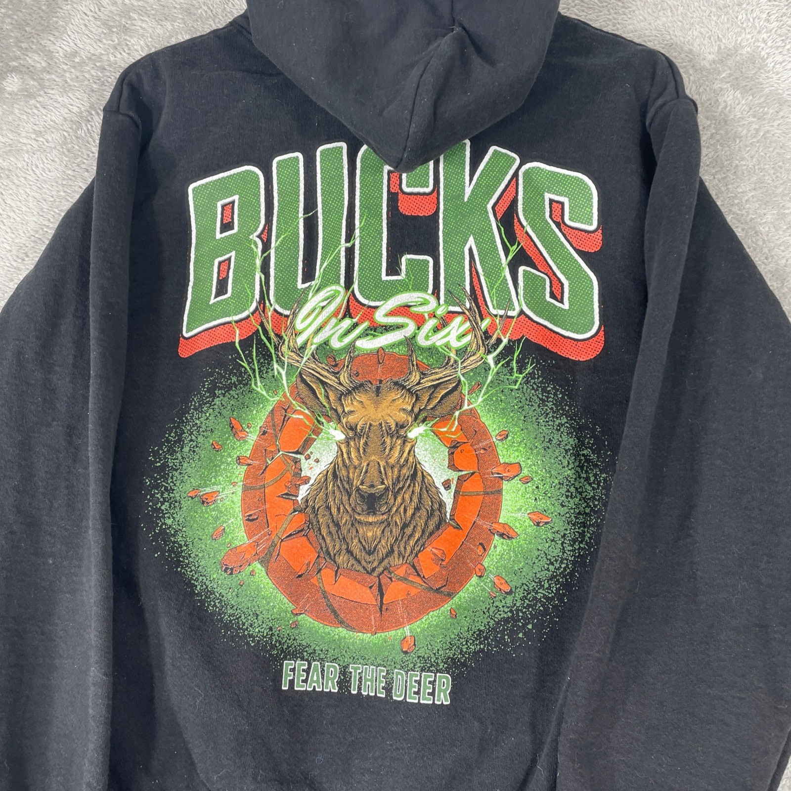 Unfinished Legacy Milwaukee Bucks Hoodie Mens Small Black NBA Streetwear Rare