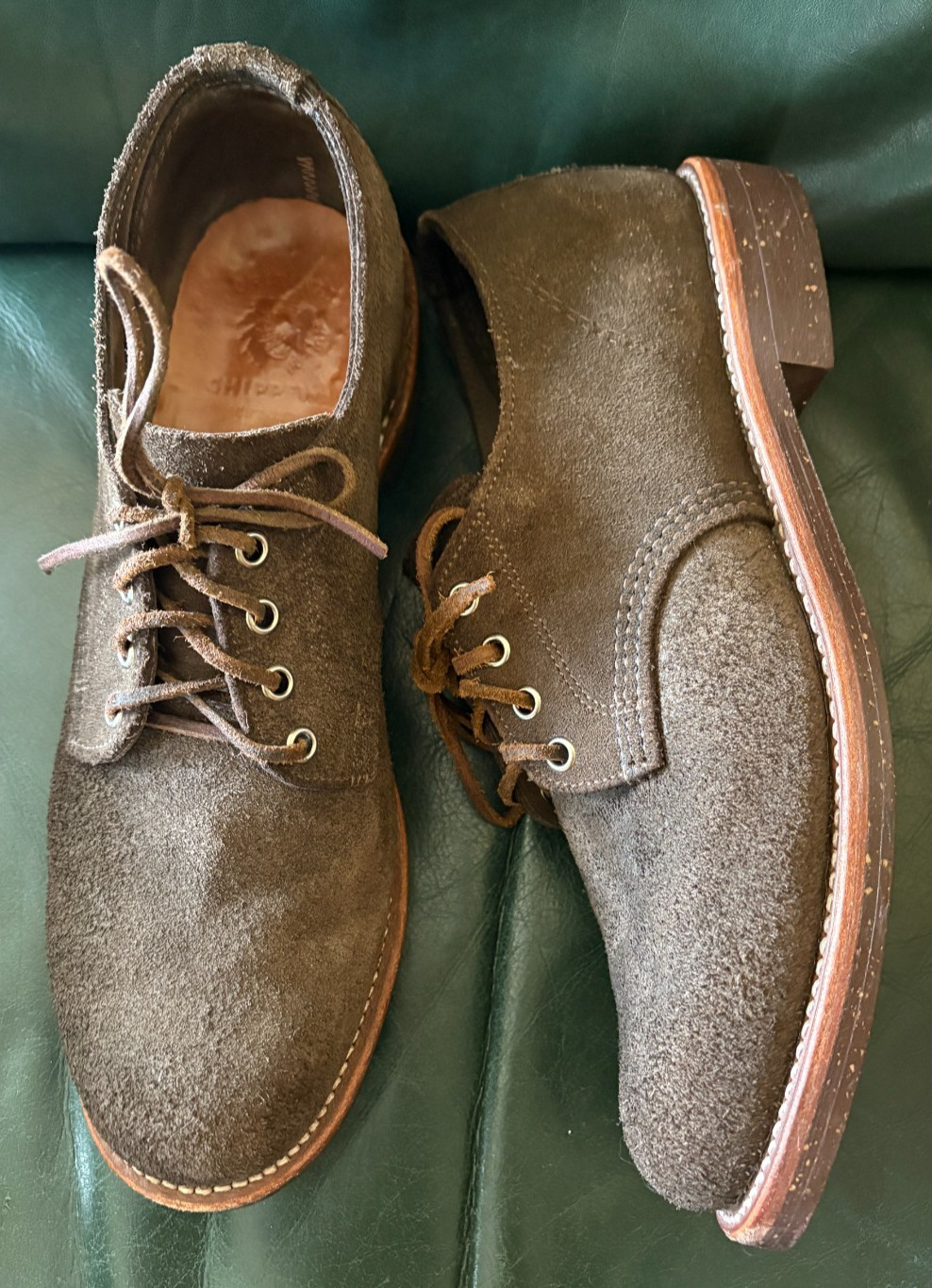 CHIPPEWA Oxfords 1901M75 Olive Suede Shoes Vibram Men’s Size 10.5D Made In USA