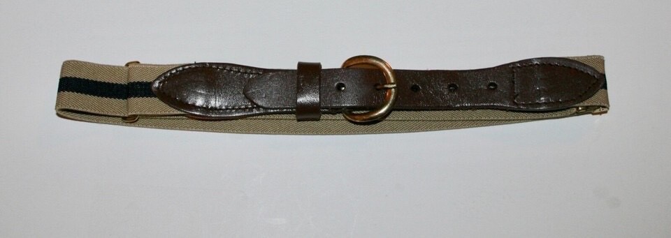 School Uniform Kids Belt Khaki Beige Navy Blue Striped Adjustable 22in to 33in