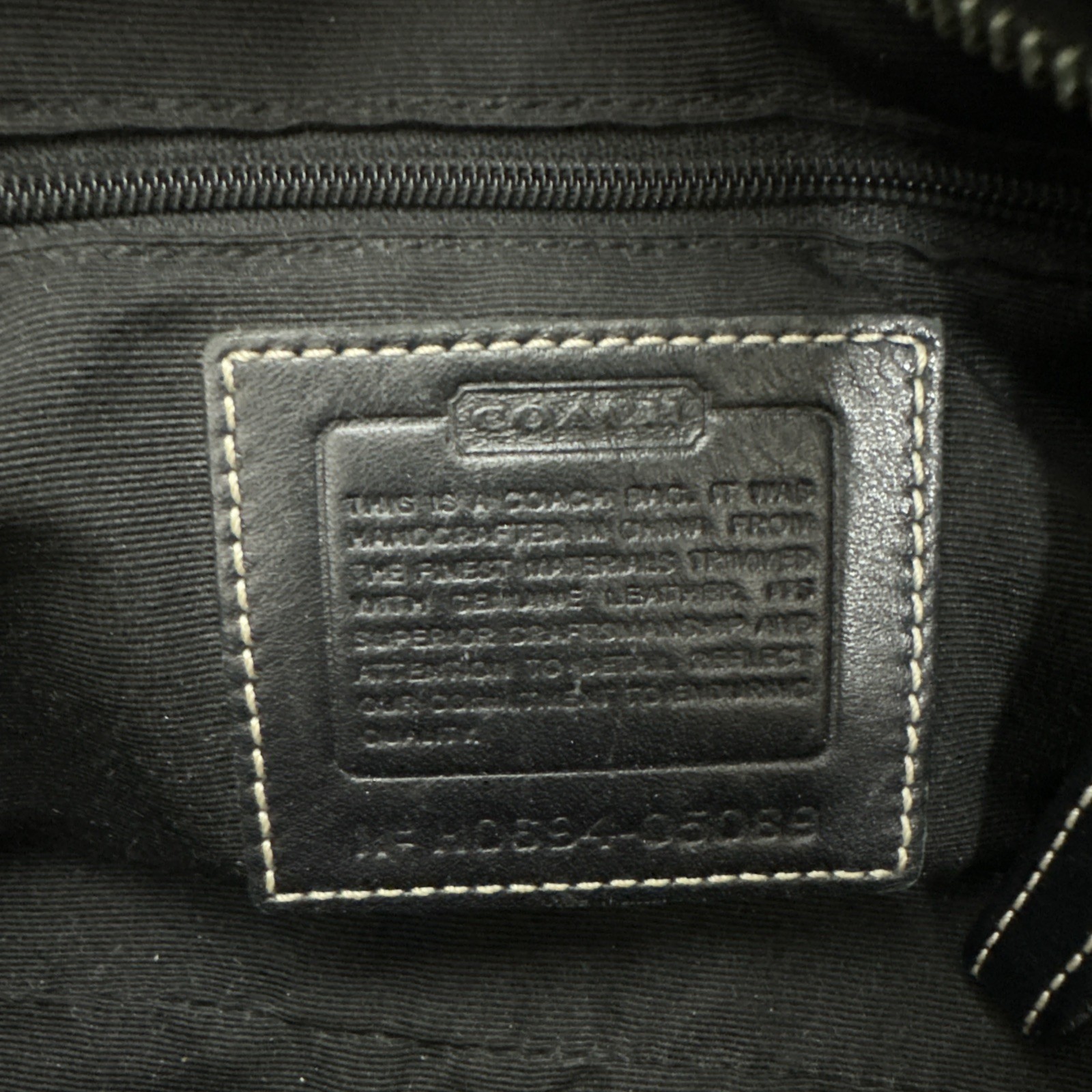 Coach Black Satchel Braided Buckle Accent Logo Zip Silver Hardware Inner Pockets