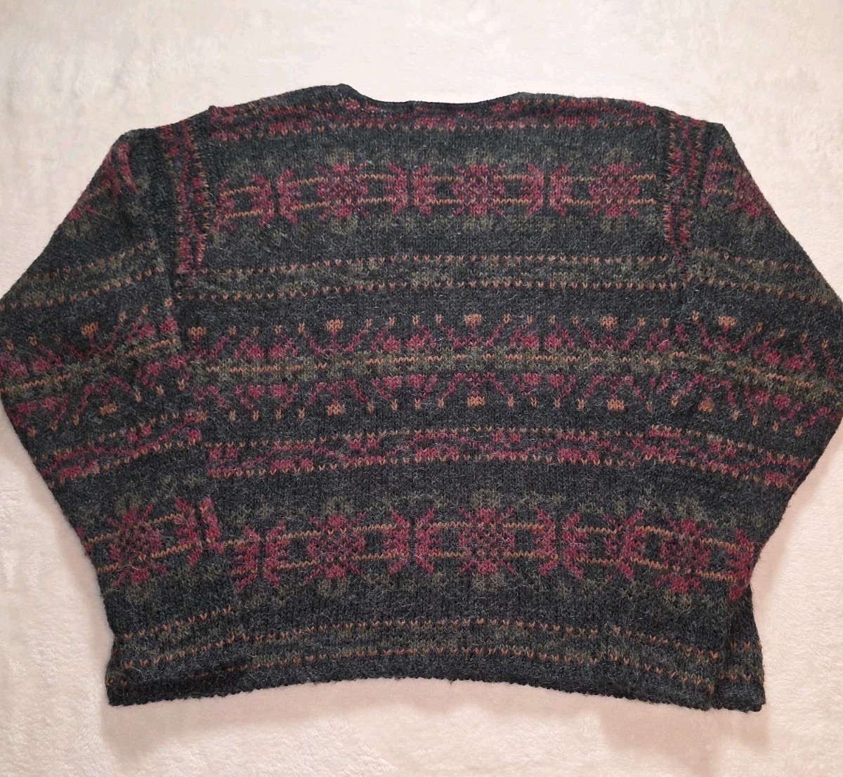 Alps Fair Isle Wool Mohair Blend Sweater Pullover Size Large USA Made
