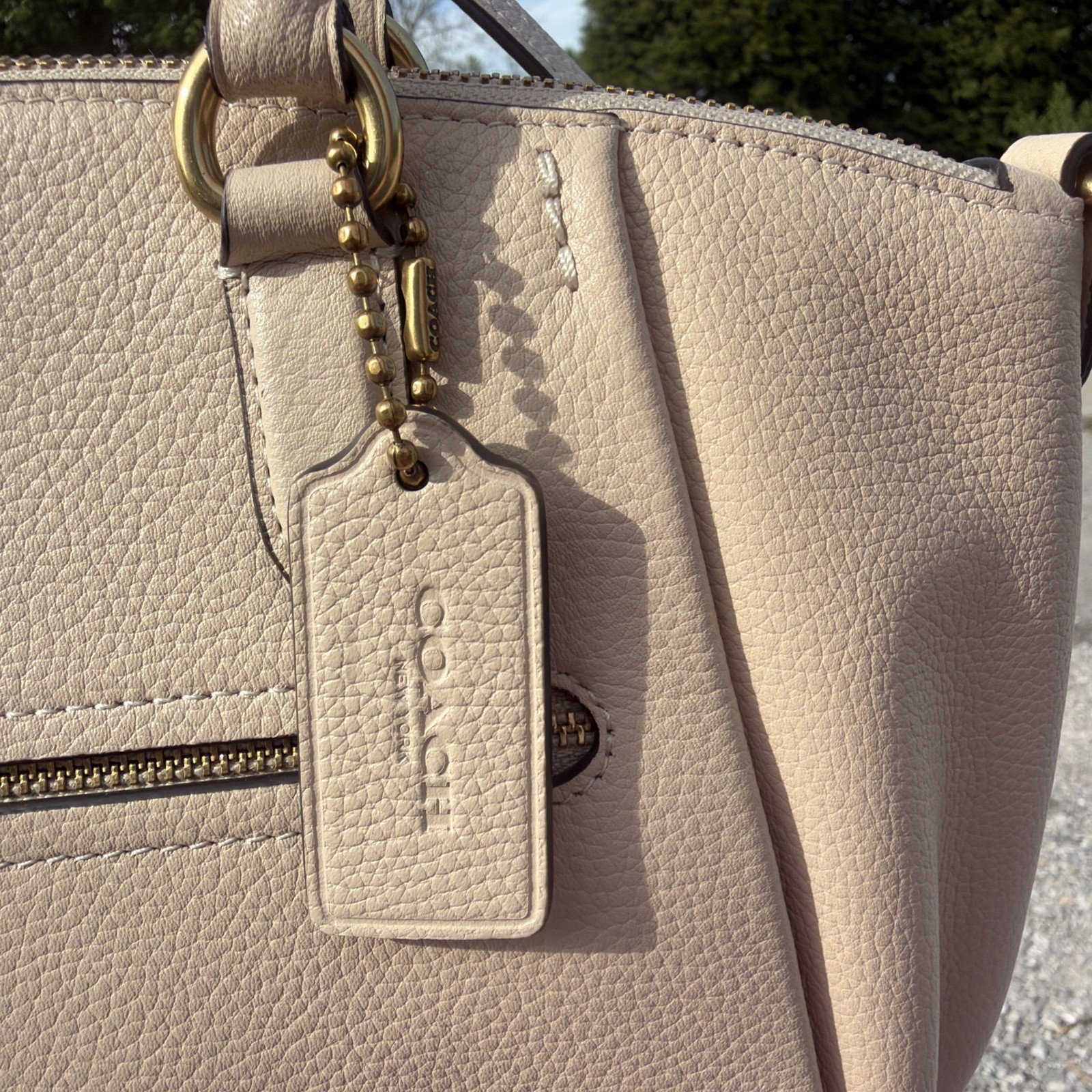 COACH ELISE Ivory Pebbles LEATHER CROSSBODY 79316 SATCHEL CONVERTIBLE