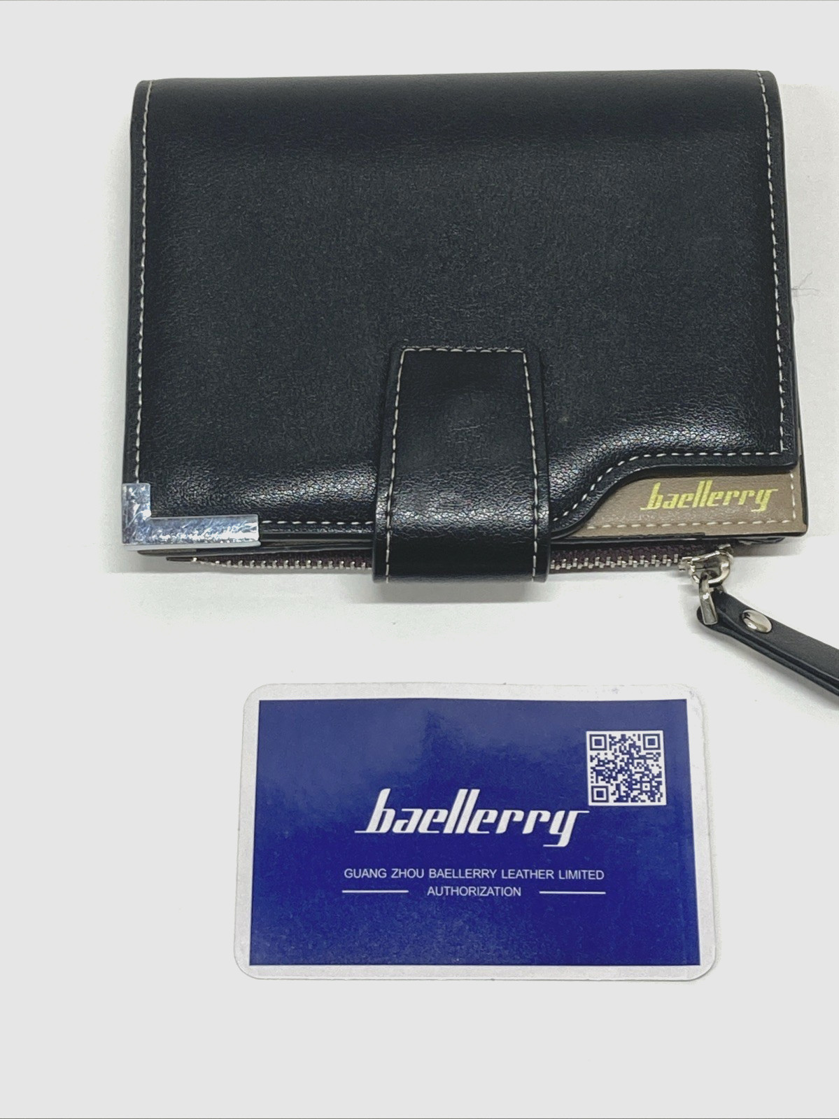 Baellerry Dark Brown Bi-Fold Wallet Coin Pocket Zipper PU Synthetic Leather 2016