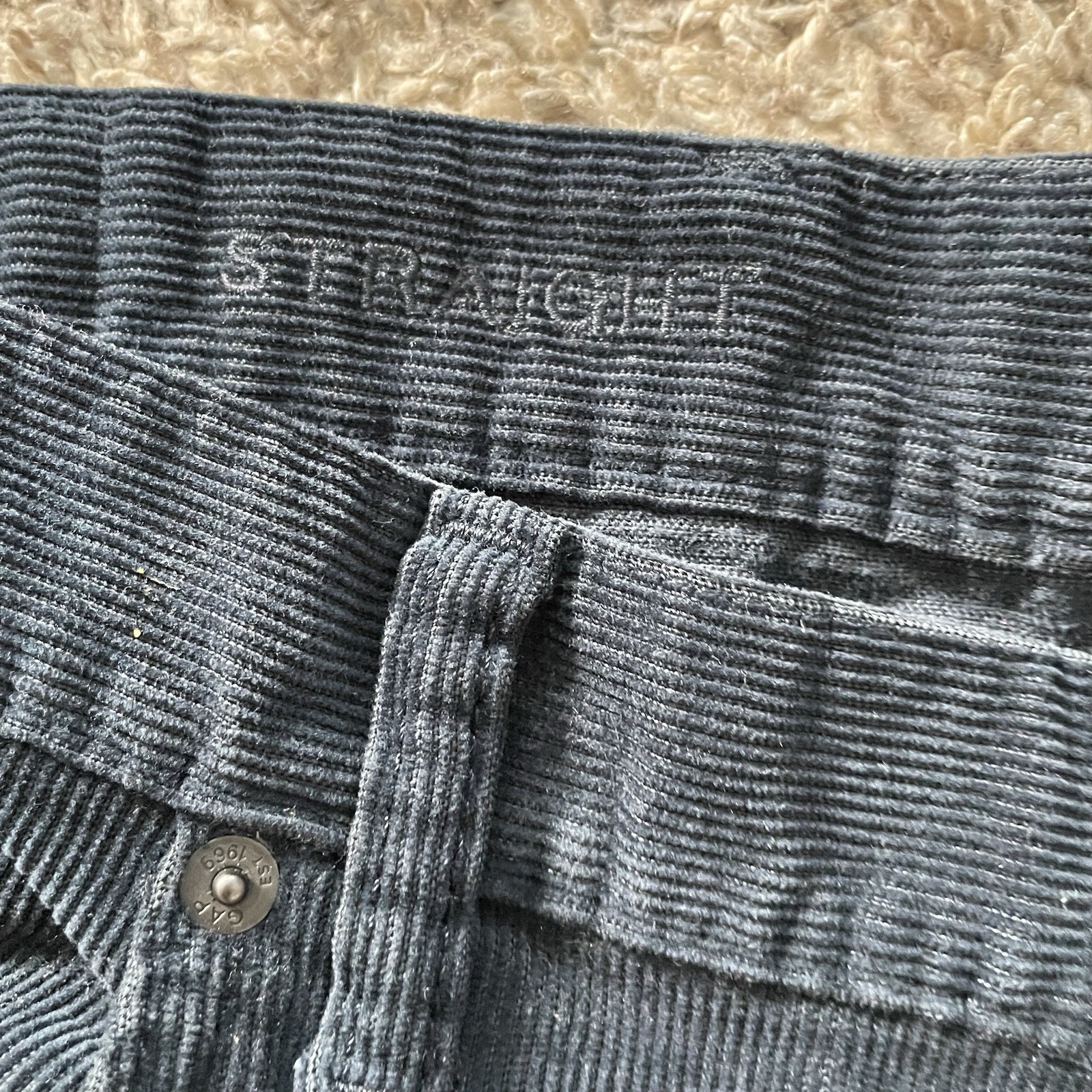 Gap Corduroy Pants Mens 36×32 Navy Straight Leg Cotton Five Pocket EUC Vtg Y2K
