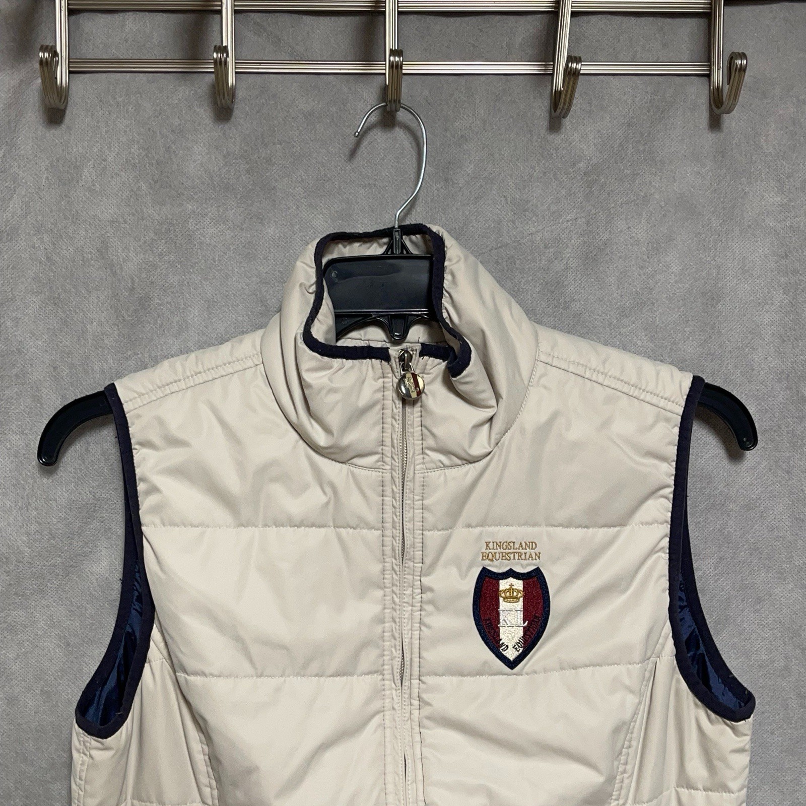 KINGSLAND Equestrian Vest Women M Ivory Puffer Primaloft Unisex Jacket Outerwear