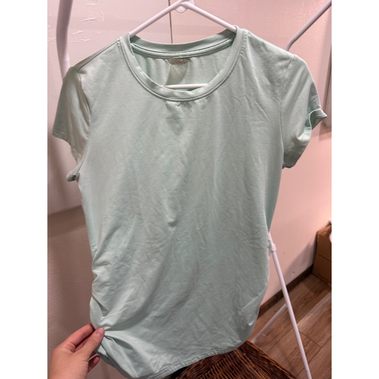 Calia by Carrie Underwood Mint Green Ruched Side Maternity Short Sleeve Tee M