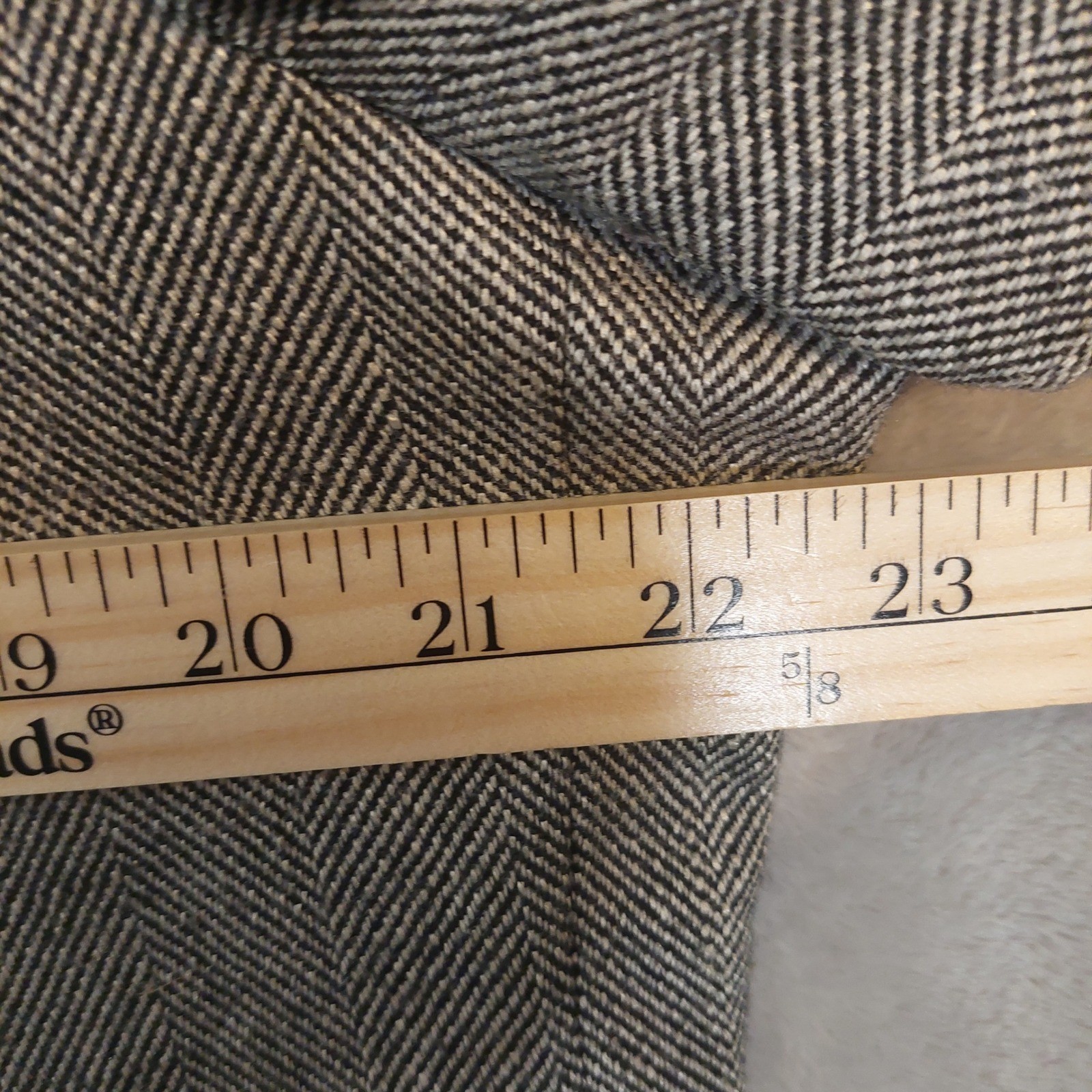 vintage Barons Presidential Herringbone Tweed USA made Jacket Elbow Patches 46R