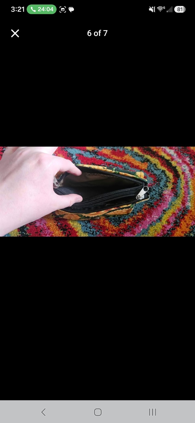 Sunflower Floral Zip-Around Wristlet Wallet w/ Wrist Strap, Zipper Button