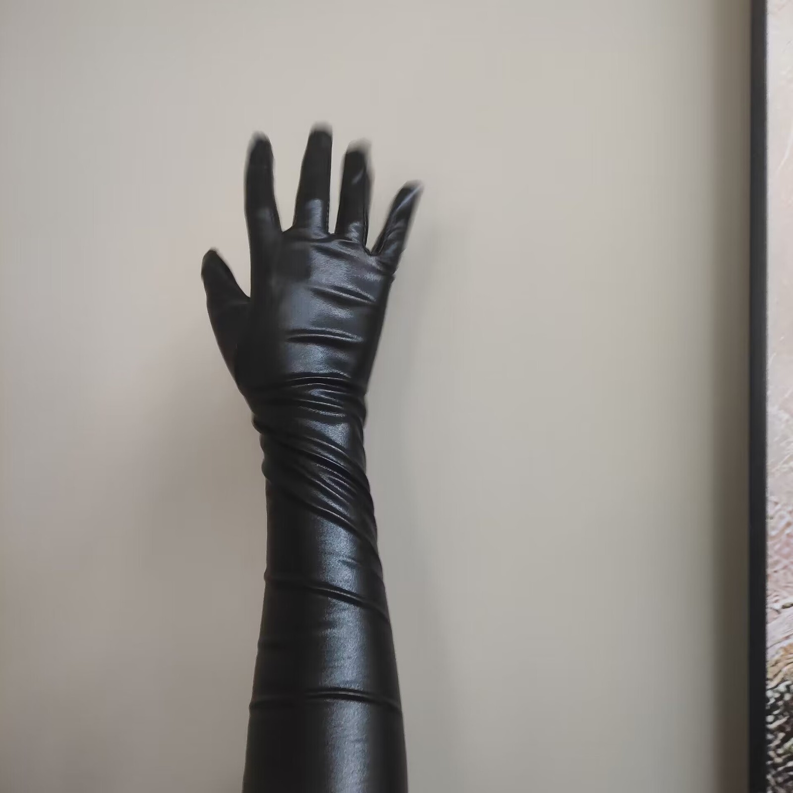Patent Leather Wet Look Arm Length Gloves Opera Gloves Woman Roleplay Woman New