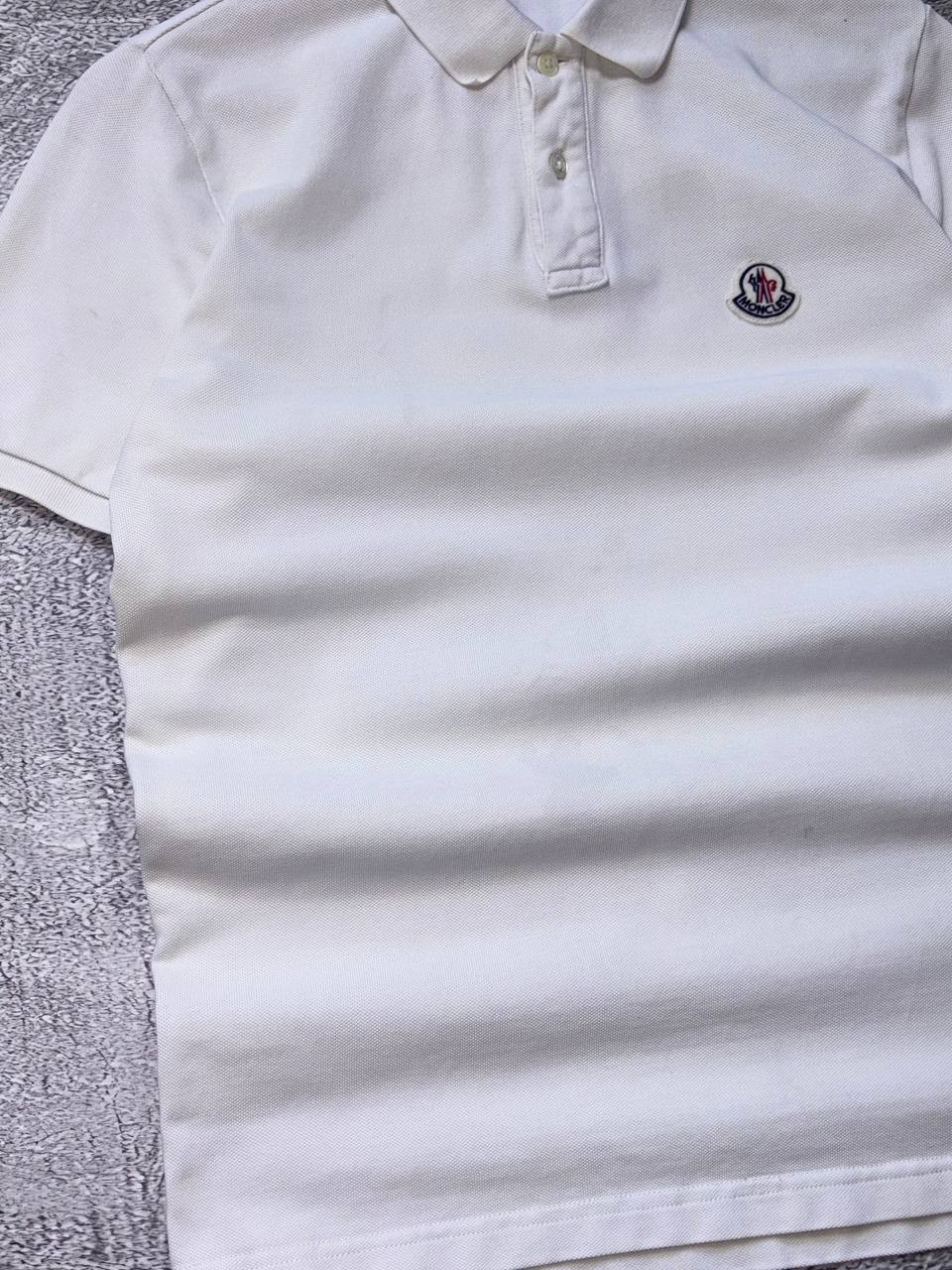 Authentic Moncler Polo Shirt White Red Blue Size S Logo