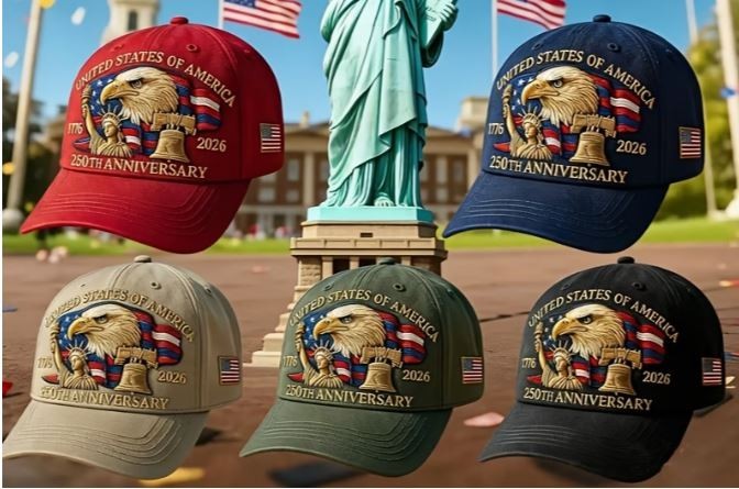 Choice of 5 Colors, USA 250th Anniversary – Ball Cap