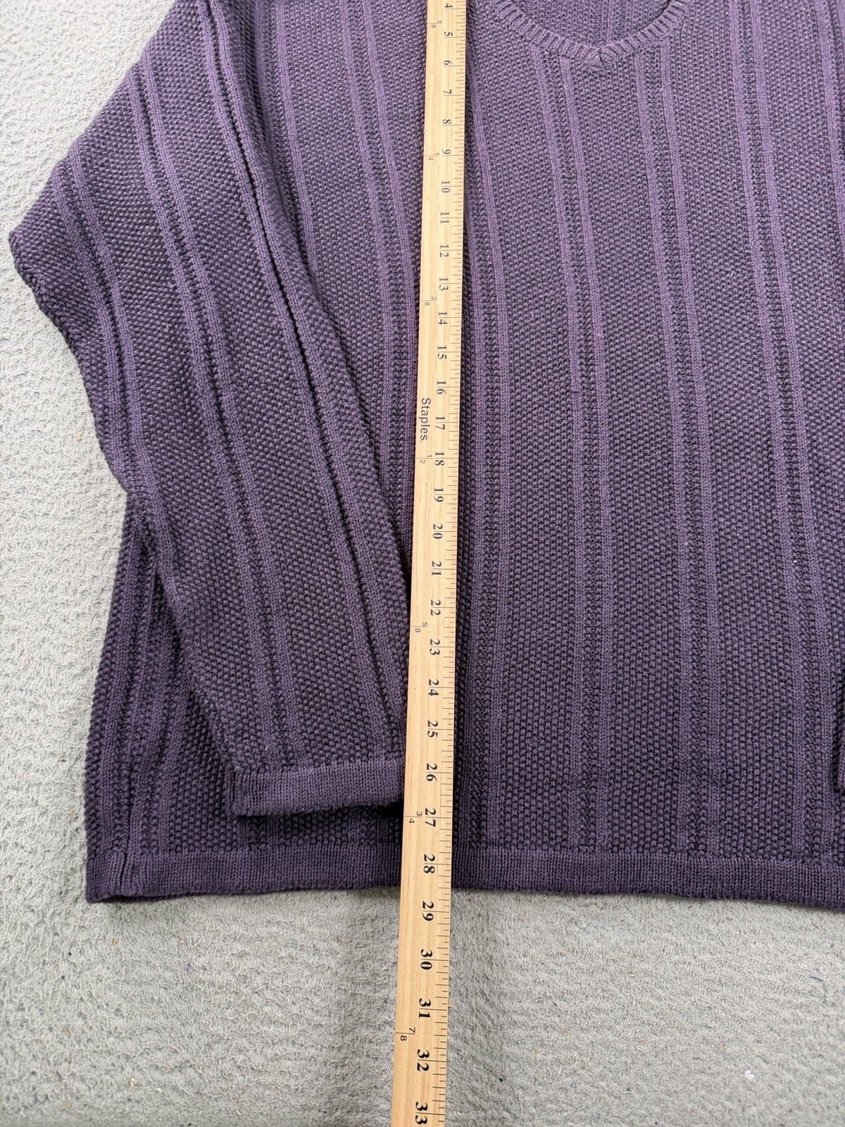 Vintage Bowen & Wright Knit Sweater Mens Large Purple Long Sleeve Hong Kong Y2K