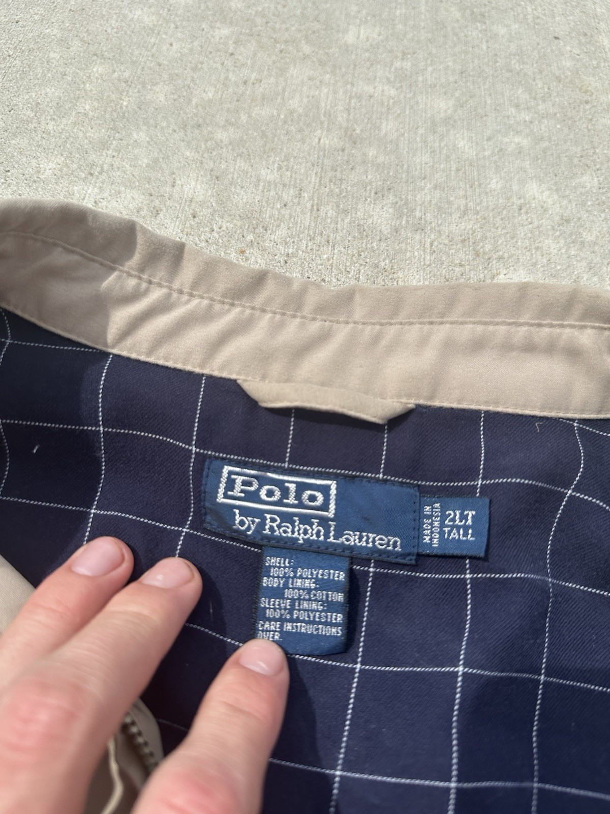 Vintage Polo by Ralph Lauren Khaki Harrington Jacket 2LT Tall Full Zip