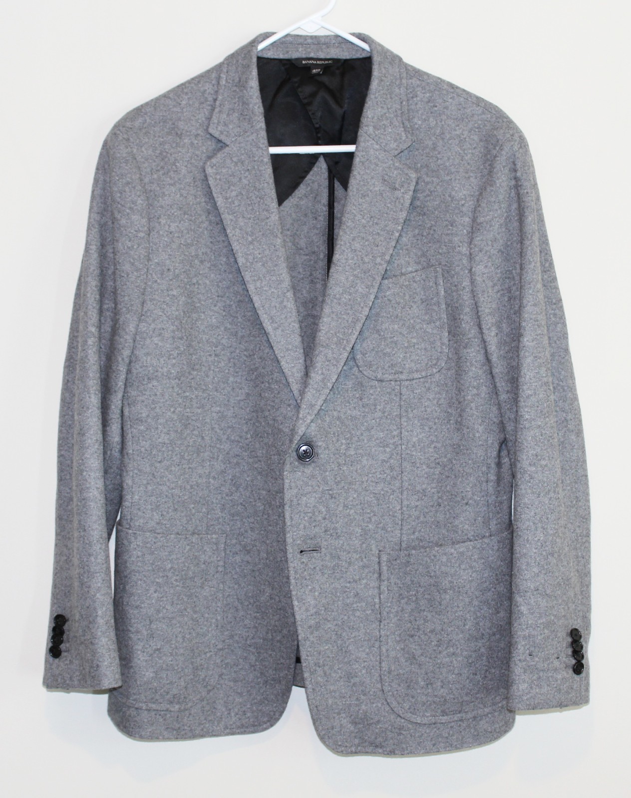 Banana Republic Slim Fit Grey Wool Blend Blazer Mario Bellucci Men’s 42 Short