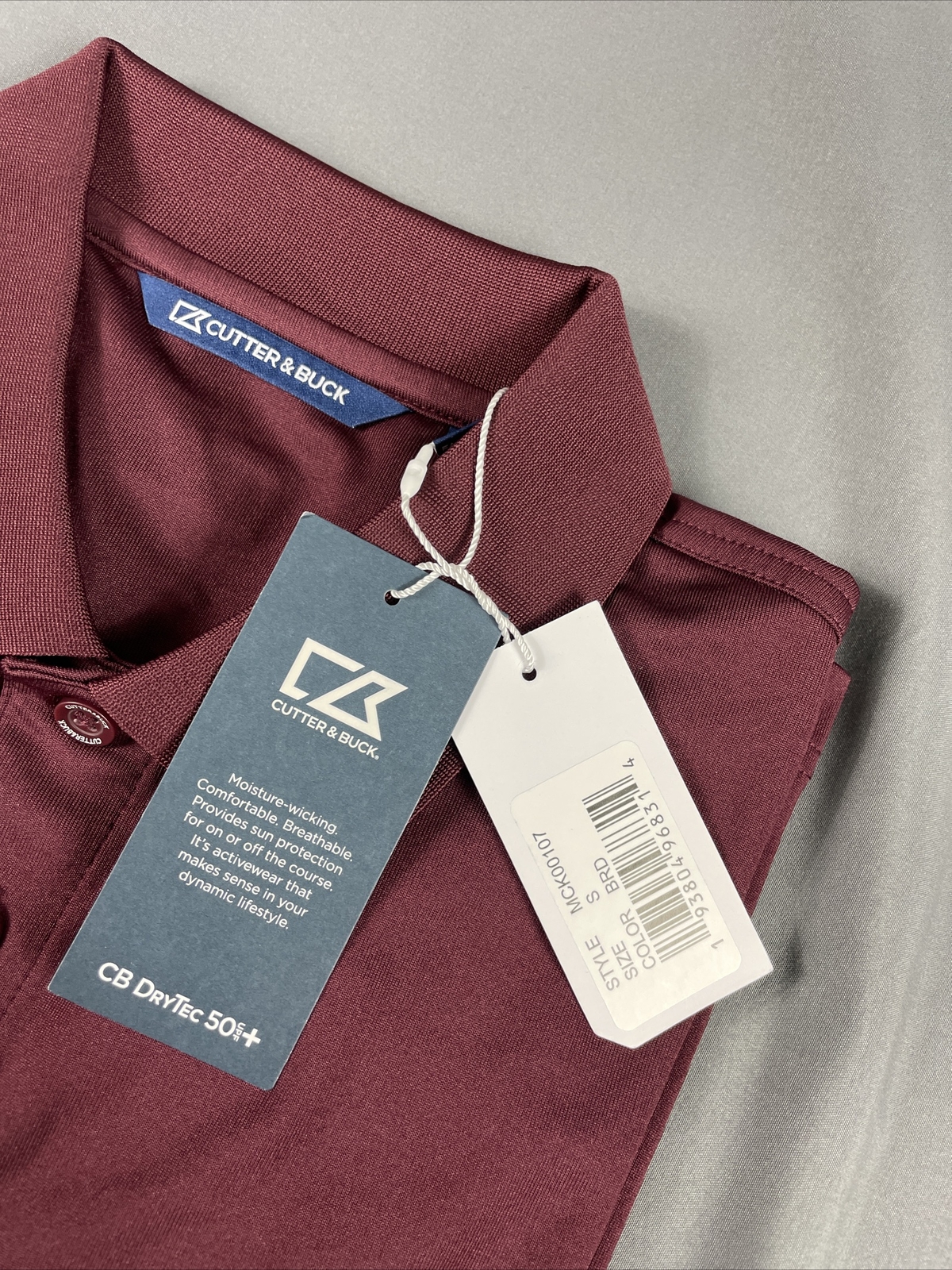 Cutter & Buck Golf Shirt Polo DryTec CHEST LOGO SVCC Small Maroon MSRP $70