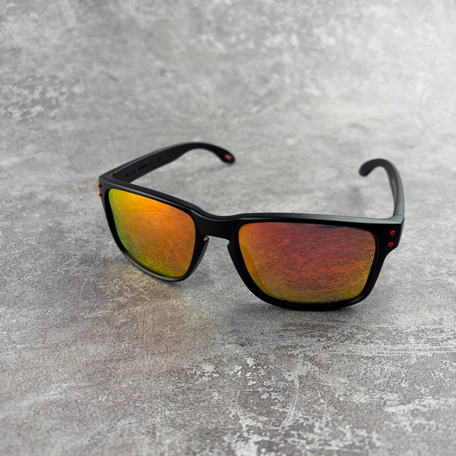 Oakley Holbrook Sunglasses Black Frame Orange Lens With Box, Case, & Accessories