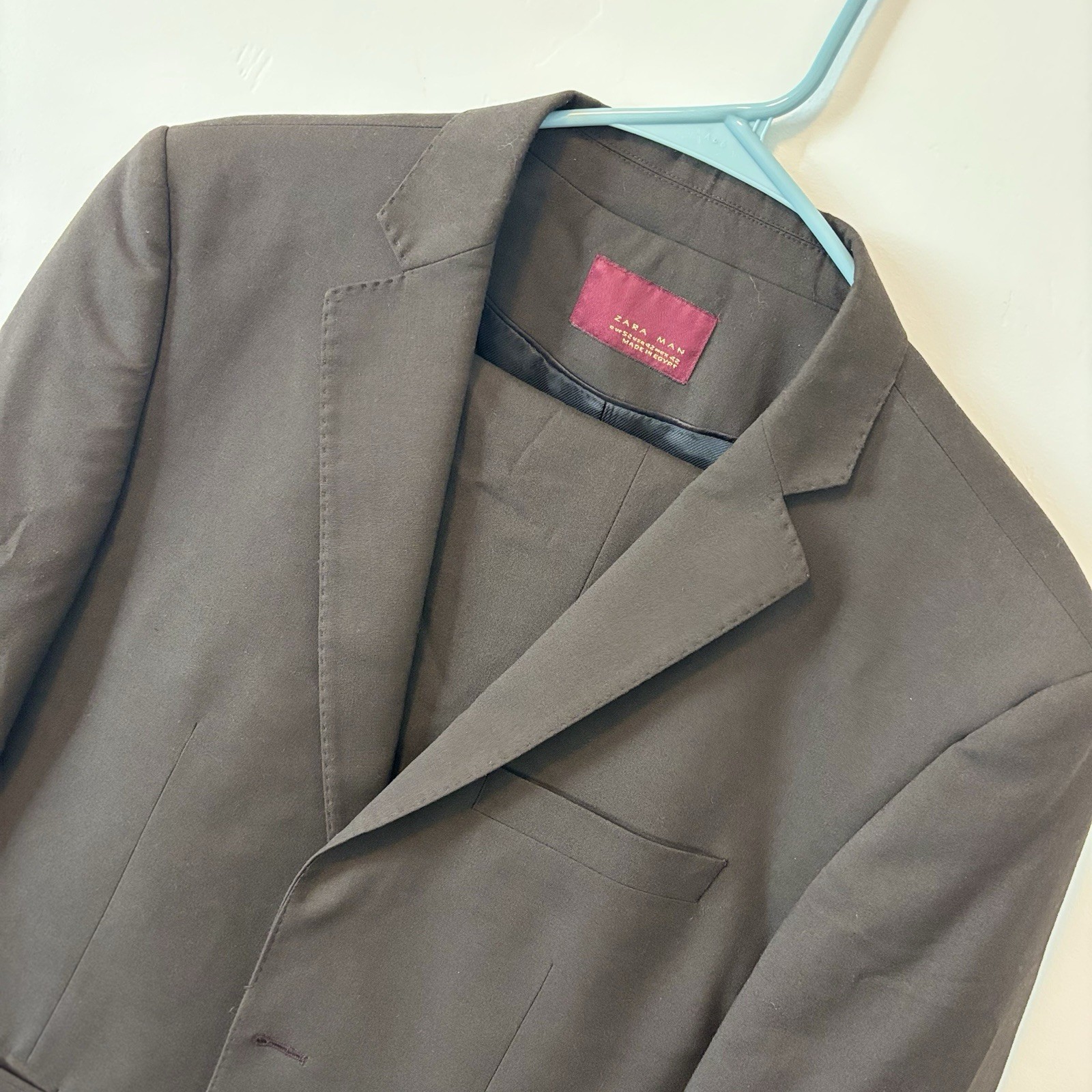 ZARA MAN Black 2-Piece Suit 42R 34×34 Two-Button Single-Breasted Lined