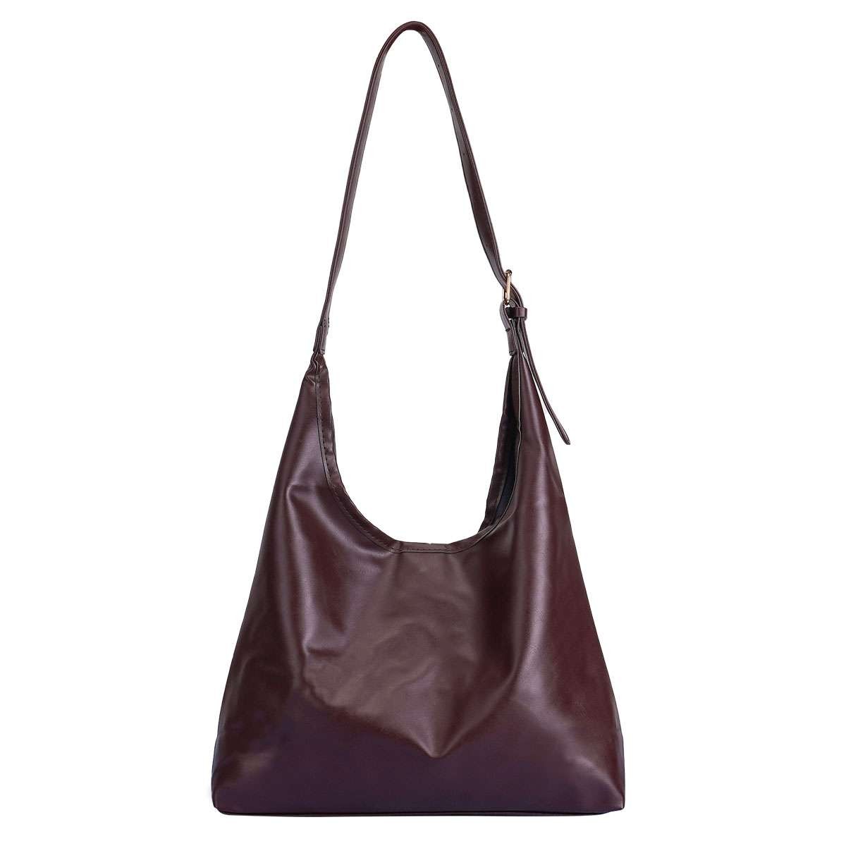 Soft PU Slouchy Bag Adjustable Strap Large Daily Shoulder Purse For Women