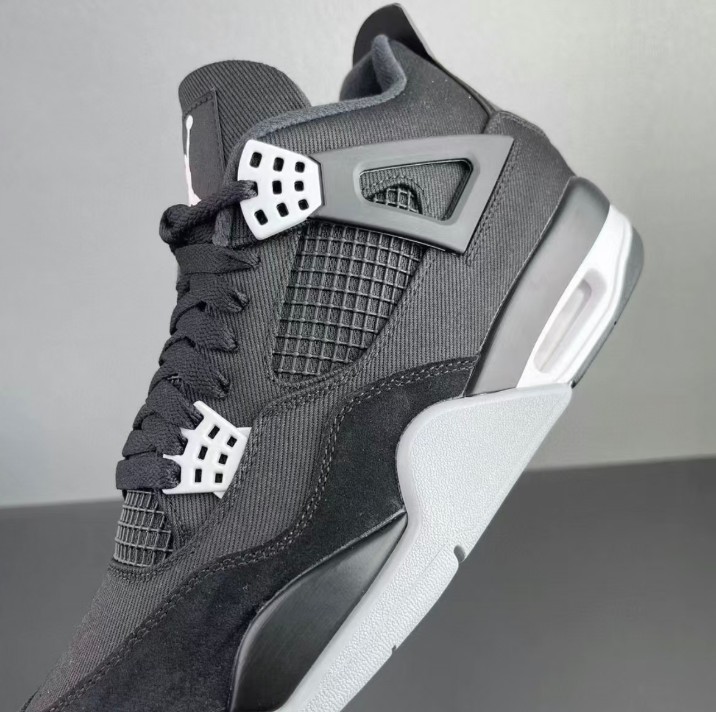 Size US 7-12 Jordan 4 SE “Black Canvas” Retro Basketball Shoes DH7138-006