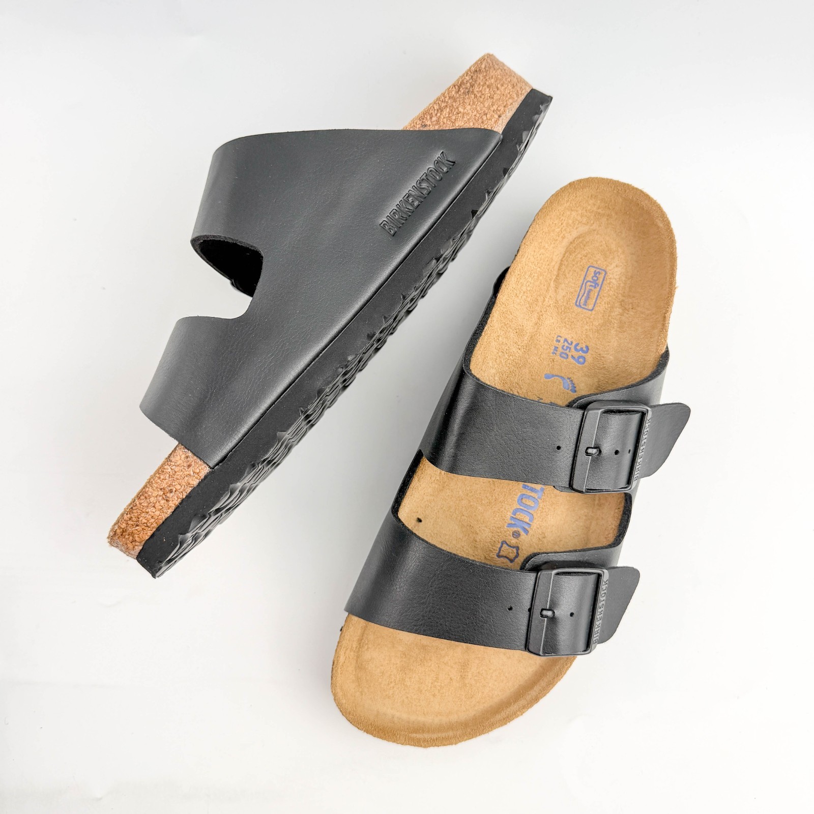 Birkenstock Arizona Black Birko-Flor Soft Footbed Two-Strap Unisex Sandals 37-45
