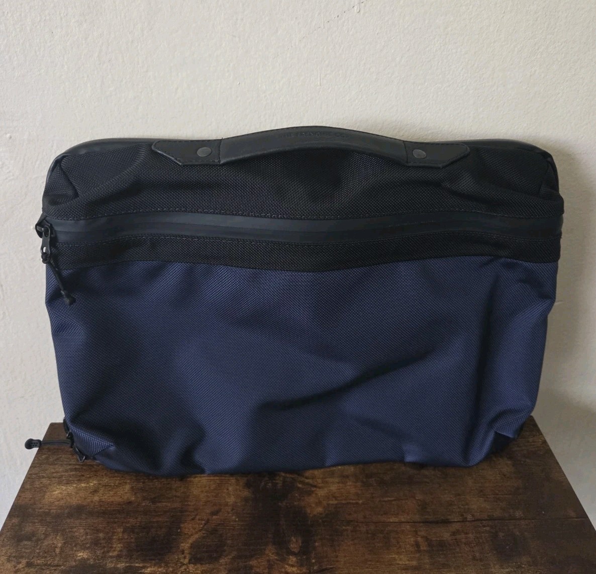 The Frenchie Co. Super Light Speed Briefcase Backpack Black/Navy Blue Travel