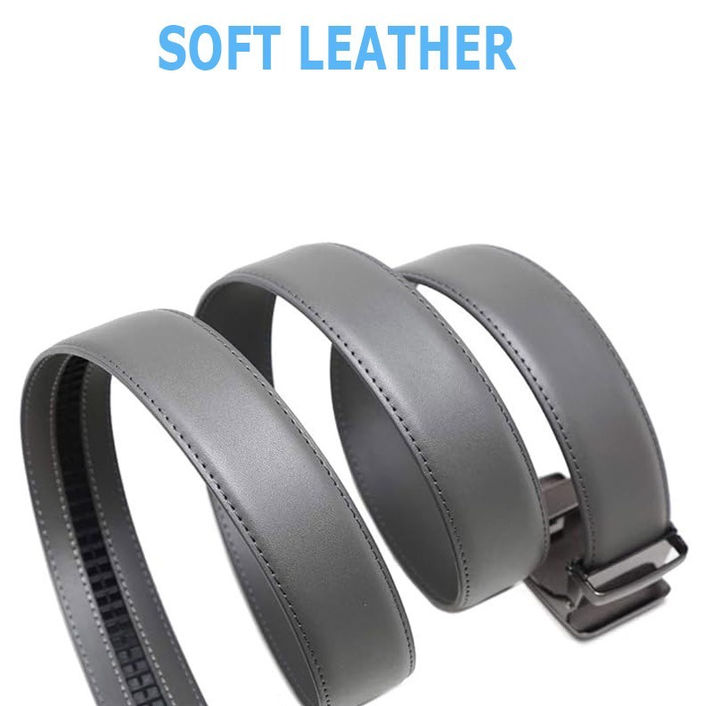 Fashion Men’s Automatic Real Leather Ratchet Belt Strap Jeans Waistband Gift