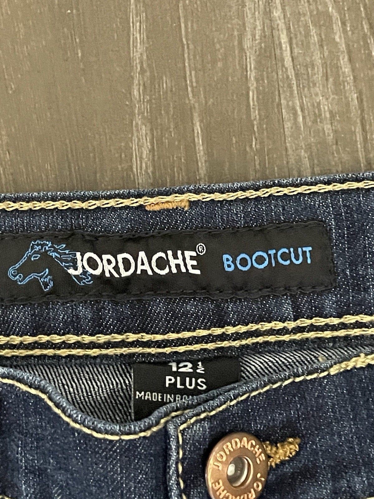 Jordache Bootcut Jeans Womens 12.5 Plus Y2K Embroidered Back Pockets Blue Jeans