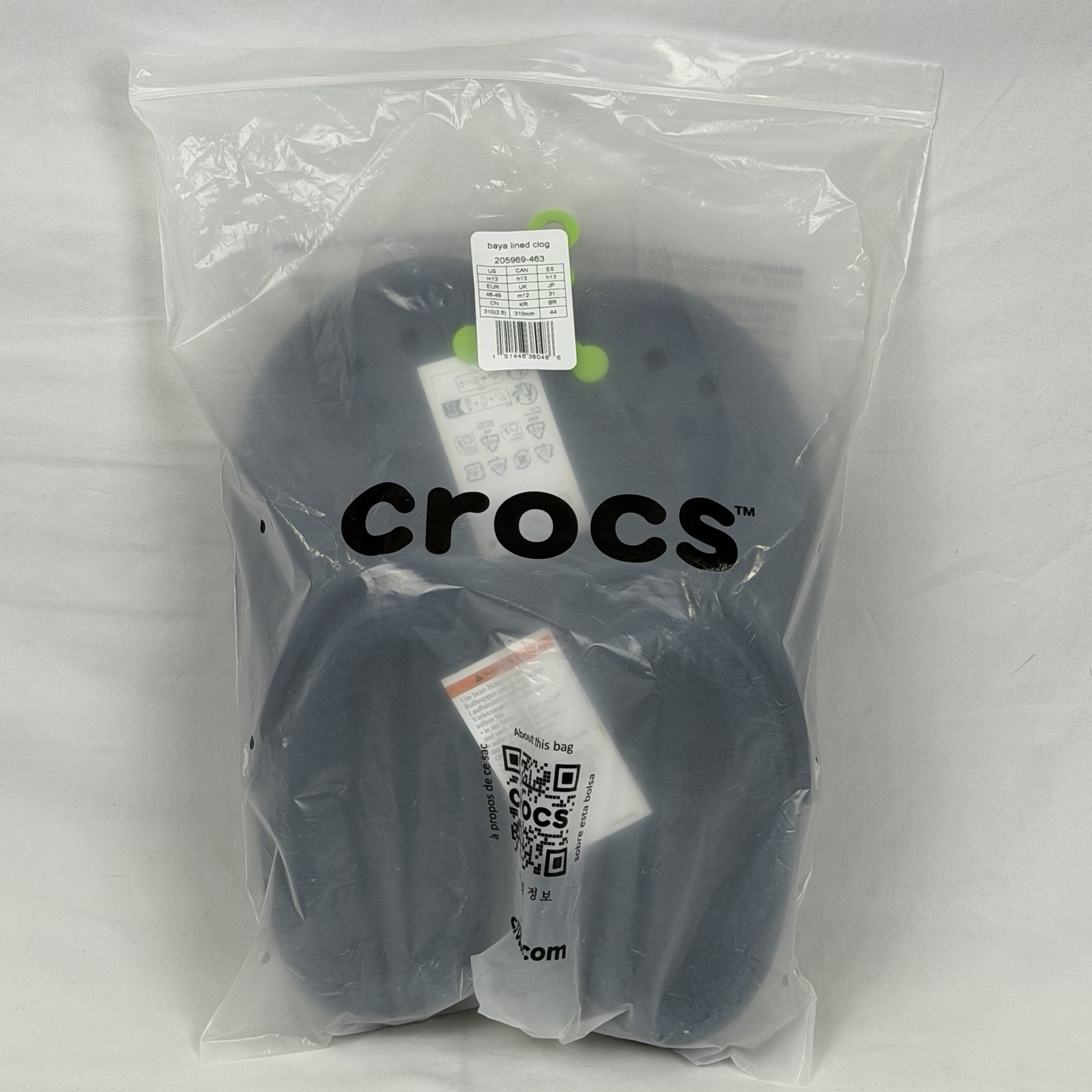 Crocs Classic Lined Baya Clogs Blue Men’s Size 13 New 205969-463