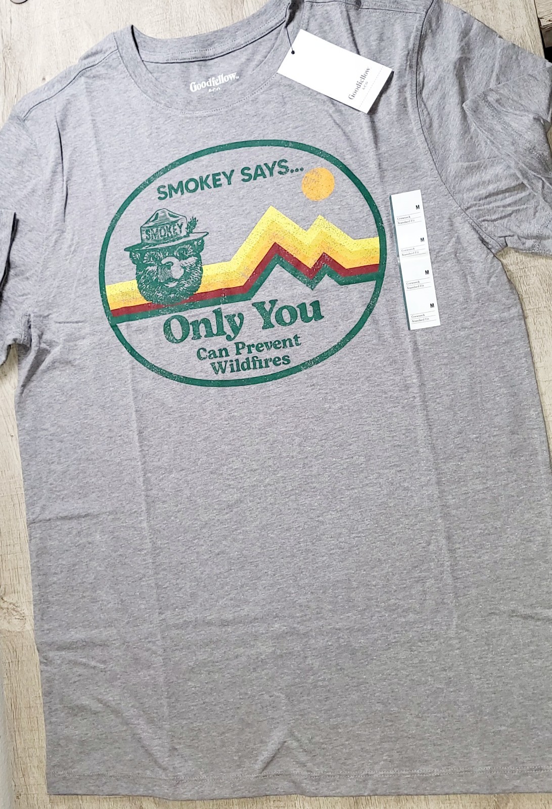 Goodfellow Smokey Bear Only You Can Prevent Wildfires T Tee Shirt Mens M NWT